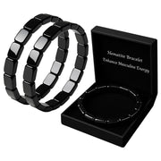 ZAIREG hematite bracelet for men closeup highlighting metallic stones and durable design