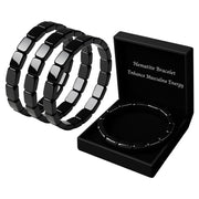 ZAIREG hematite bracelet close-up highlighting metallic luster for masculine style.