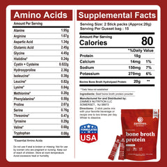 Zammex 20g serving of bone broth protein in a compact stick.
