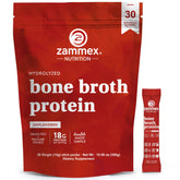 Zammex bone broth protein travel packets ready for on-the-go fueling.