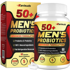Zanleuds Probiotics Men 50+ bottle aids gut balance and daily vitality.