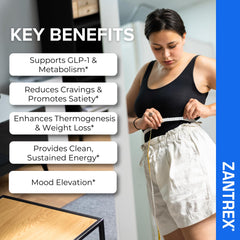 Zantrex Blue label graphic highlights thermogenic and energy benefits.