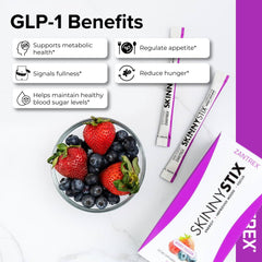 Zantrex SkinnyStix Berry powder stirred in a glass for an energizing sip.