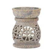 Zap Impex oil warmer burner with flower soapstone for home aromatherapy
