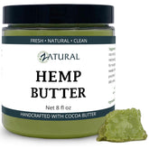 Zatural Hemp Body Butter 8oz jar, creamy hydration.