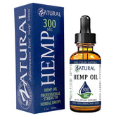 Zatural hemp oil bottle with 300mg per ounce highlights vegan omegas.
