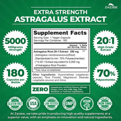 Zazzee 20:1 extract capsules emphasize potent dose for wellness routines.