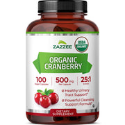 Zazzee Cranberry 25:1 bottle—high-potency daily wellness potential.