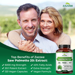 Zazzee saw palmetto capsules, 120-count, for a four-month routine.