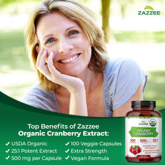 Zazzee USDA organic seal on bottle—certified organic quality.