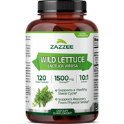 Zazzee Wild Lettuce Extract bottle front with 10:1 potency