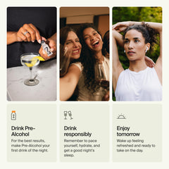 ZBiotics bottle pour demonstrates pre-drinking routine for smoother evenings.