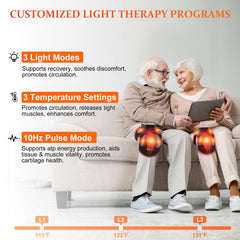 Zdatt knee therapy LED panel showing dual-wavelength red and NIR lights