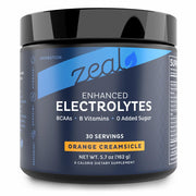 Zeal Electrolyte Powder orange creamsicle bottle for on-the-go hydration