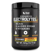 Zeal Electrolyte Powder orange pineapple tub with refreshing flavor