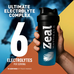 Scoop dispensing Zeal Electrolyte Powder into a glass for quick mix.