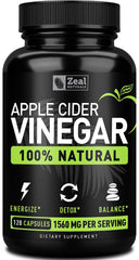 Zeal Naturals Apple Cider Vinegar Capsules bottle for daily wellness and appetite support.