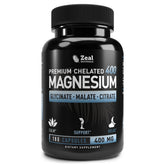 Zeal Naturals magnesium triple-blend bottle with easy daily use.