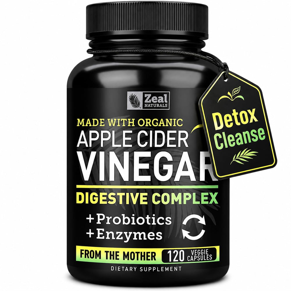 Zeal Naturals ACV capsules bottle for convenient daily digestion support