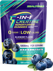 Zealtonic Creatine Gummies blueberry bottle for on-the-go energy.