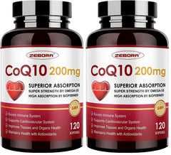 ZEBORA CoQ10 softgels with PQQ and Omega-3 for enhanced energy support