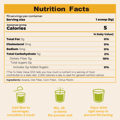 ZEBORA fiber powder dissolves in beverage without grit