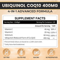 ZEBORA ubiquinol CoQ10 bottle top view showing sealed capsule freshness