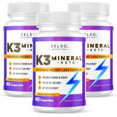 ZELSO K3 Mineral pills bottle with keto energy focus