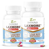 ZEN LIFE HERB LAXMORE bottle front shows a plant-based digestive support option for daily balance.