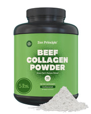 Zen Principle grass-fed collagen tub showing premium quality and sourcing