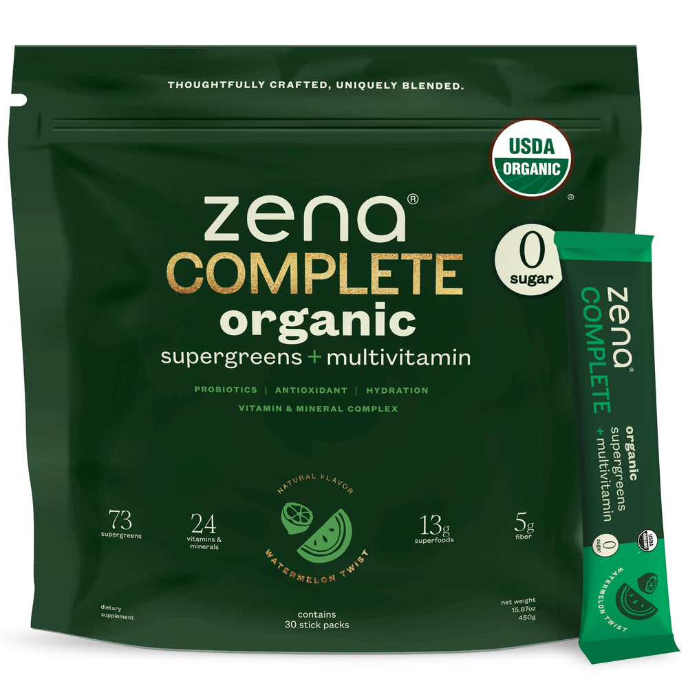 Zena Nutrition greens packets for on-the-go daily nutrition