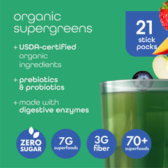 Zena Nutrition on-the-go green stick packs ready for workouts or travel