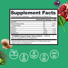 Zena Nutrition Organic Super Greens capsules ready to take daily routine