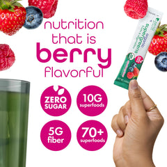 Close-up of spirulina and chlorella blend in Zena Nutrition Organic Super Greens.