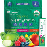 Zena Nutrition variety pack stick packs for convenient daily greens on the go
