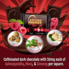 ZenEvo energy bite with Ashwagandha-Eleuthero-Maca blend for balanced, focused energy.