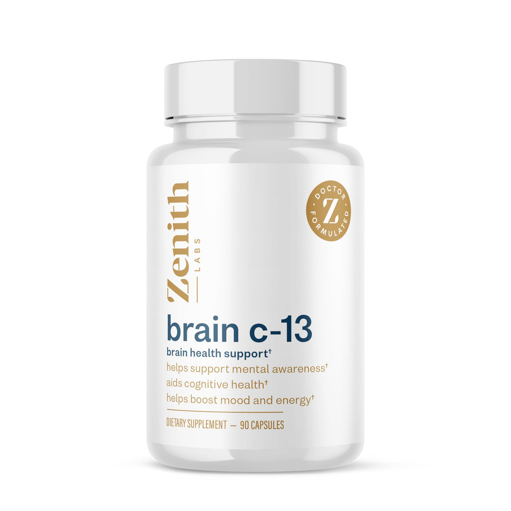 Zenith Labs Brain C-13 bottle with label signaling natural cognitive support