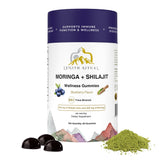 ZENITH RITUAL Shilajit Moringa blueberry gummies bottle for convenient daily energy support.