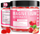 ZenithNutri Magnesium Glycinate Gummies bottle image for convenient daily relaxation and sleep support.