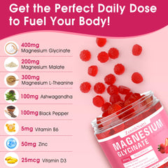 ZenithNutri gummies ingredients panel highlights minerals for nerves, muscles, and heart health.