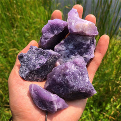 Zenkeeper Lepidolite 1 lb rough purple stone for calming energy display.