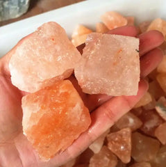 Zenkeeper warm glow salt crystal beside the meditation space invites calm.