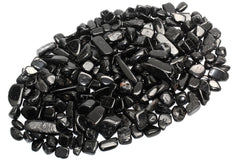 ZenQ black tourmaline chips close-up for crafts and decor.