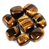 ZenQ tigers eye stones, polished and tumbled, ideal for meditation and energy work.