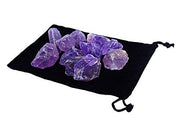 Zentron Rough Amethyst crystals in velvet bag for wire wrapping and jewelry projects.