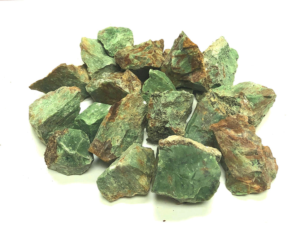 Zentron rough chrysoprase stones in 1-2 inch pieces for jewelry and cabbing