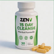 ZENV 15 Day Cleanse bottle front view for digestive support.