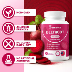 ZENVIVIAN Beetroot Capsules close-up shows easy-to-swallow capsules for daily use.