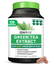 Zenwise Health green tea extract bottle front shows energy-boosting potential