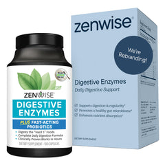 Zenwise Health Digestive Enzymes bottle front view supports digestion